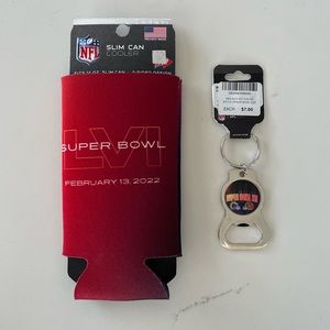 NWT NFL Los Angeles Super Bowl LVI Matchup Rams Key Chain and Slim Can C…